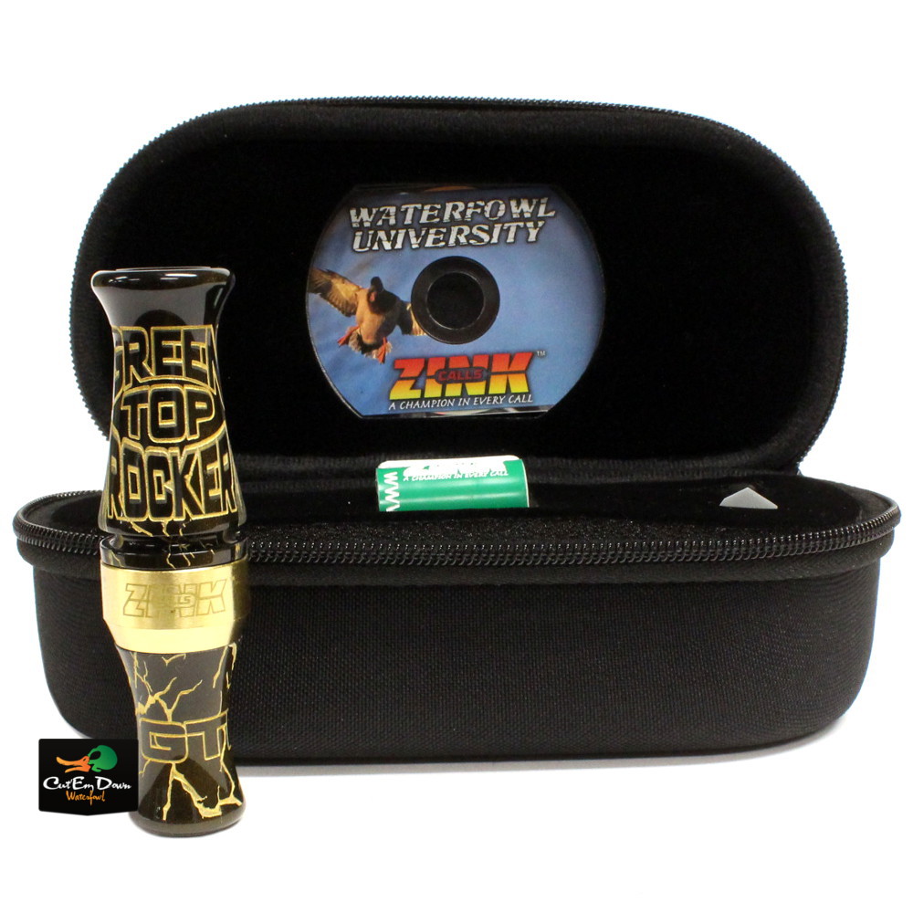 ZINK CALLS GTR GREEN TOP ROCKER DOUBLE REED ACRYLIC DUCK CALL