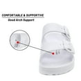 thumbnail image 2 of VICT POPU Womens Sandals Adjustable Double Buckle Strap Waterproof EVA Flat Slides，White,Sizes 10, 2 of 6
