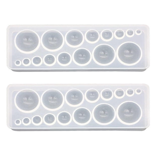 2 moldes de silicona para gemas, molde de silicona redondo transparente para hacer pendientes, joyería, proyectos de manualidades