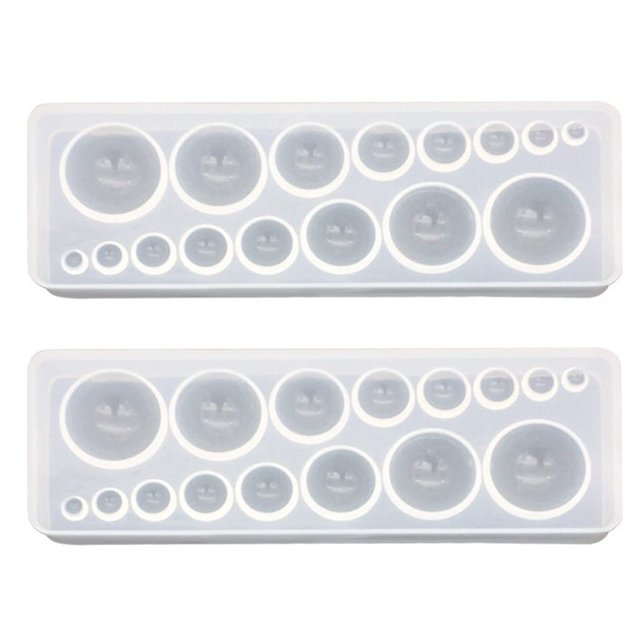2 moldes de silicona para gemas, molde de silicona redondo transparente para hacer pendientes, joyería, proyectos de manualidades