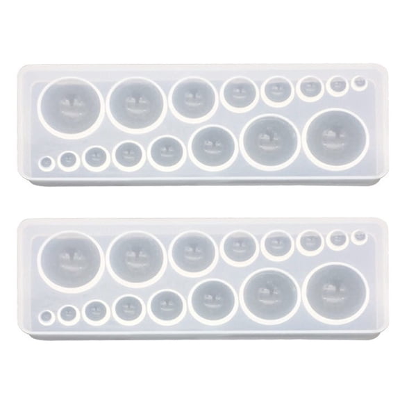 2PCS Gem Silicone Mold, Clear Round Silicone Mold for Making Earrings Jewelry Making Crafting Projects