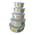 thumbnail image 4 of Luzkey 5 Pieces Mixing Bowl Set Fruits Salad Bowl Rice Bowl Multipurpose with Lids Food Storage Container for Food Biscuits Pancakes Fruit flowers, 4 of 8