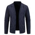 thumbnail image 2 of Xysaqa Men's Cardigan Sweater Pockets Casual Slim Fitted Knitted Cardigans V-Neck Button Up Sweaters for Men Soft Comfortable Dark Gray, 2 of 5