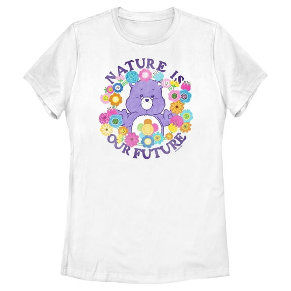 Women's Care Bears Nature Is Our Future Harmony Bear  Graphic Tee White 2X Large