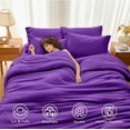 thumbnail image 2 of 7 Pieces Queen Comforter Set, Soft Bed in a Bag Queen Size, All Season Bedding Set with Comforter, Flat Sheet, Fitted Sheet, Pillowcases & Shams, Purple, 2 of 14