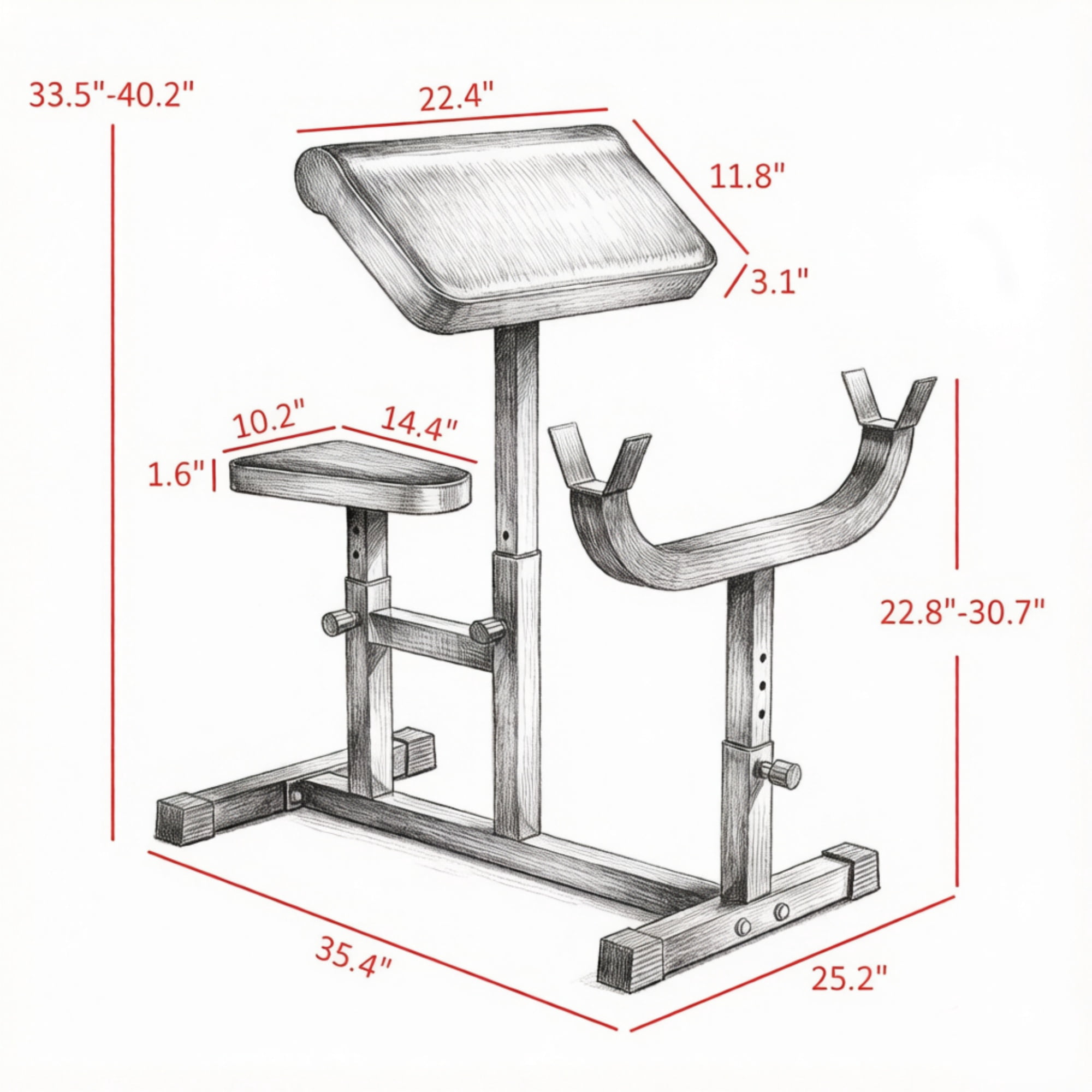 265 LBS Black Preacher Curl Bench, Adjustable Seated Arm Isolation Station for Barbell Dumbbell Bicep Strength Training