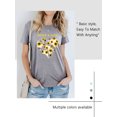 thumbnail image 4 of Xuanfei Women Peace & Love Letter Print Daisy Heart Pattern Short Sleeve T-Shirt, 4 of 6