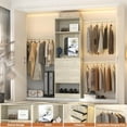 thumbnail image 4 of Homieasy 25'' - 96'' W Closet System with Wooden Drawers and Hanging Rods(Cut to Fit), White Oak, 4 of 7