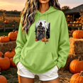 thumbnail image 2 of PNTUTB Fall Winter Women's Halloween Hoodie Sweatshirt Long Sleeve Drawstring Pullover Cute Print Casual Comfort Fashion Trendy Top with Pocket, 2 of 7
