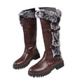 thumbnail image 3 of UngA Women Fashion Winter Boots Mid-Calf Warm Plush Lining Snow Boots for Women Brown,Size 8.5, 3 of 7
