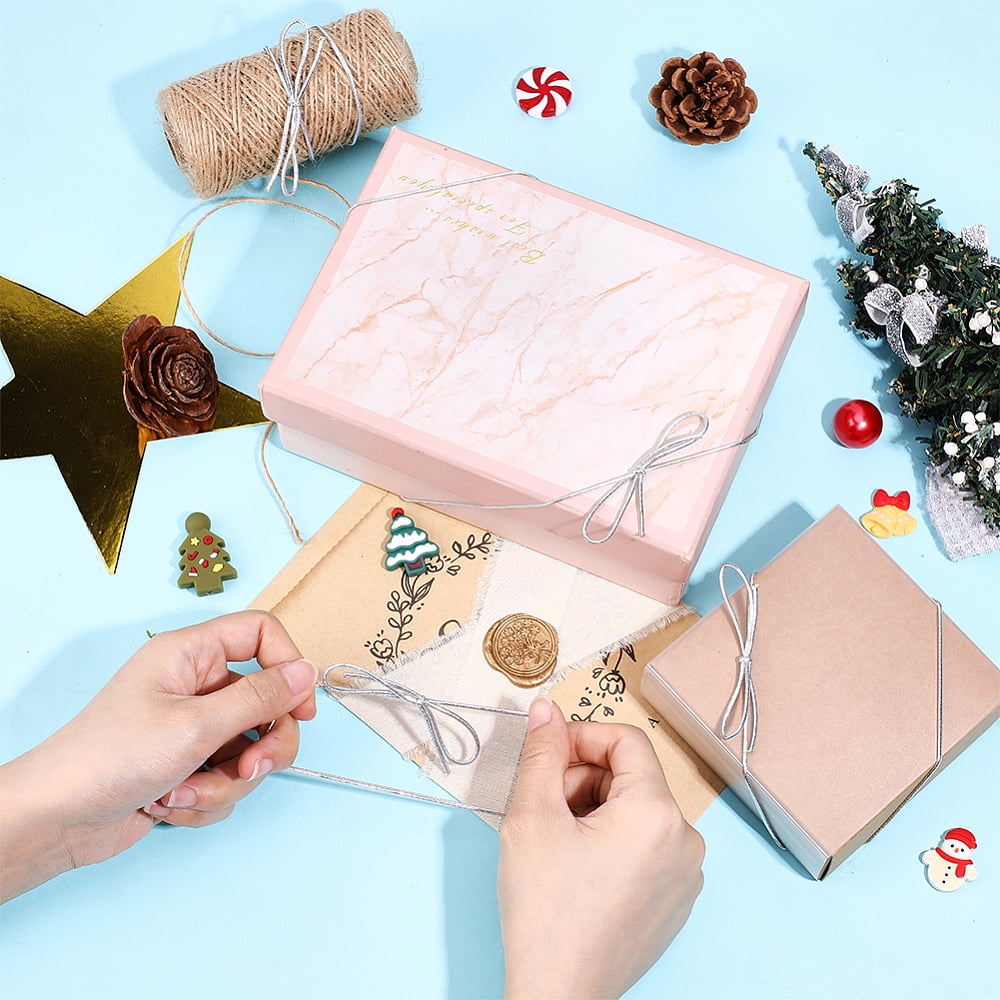 150 Pcs Elastic Bows for Gifts Boxes 4 Inches Samll Silver Stretch Loops with Pre-Tied Bows Elastic Ribbon Cord Strings for Gifts Boxes Bags Crafts