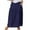 Navy, variant on HAiming Women's Elastic Waist Pleated Skirt 2025 Plus Size Summer Casual Loose Mid Length Skirt Dress with Pocket