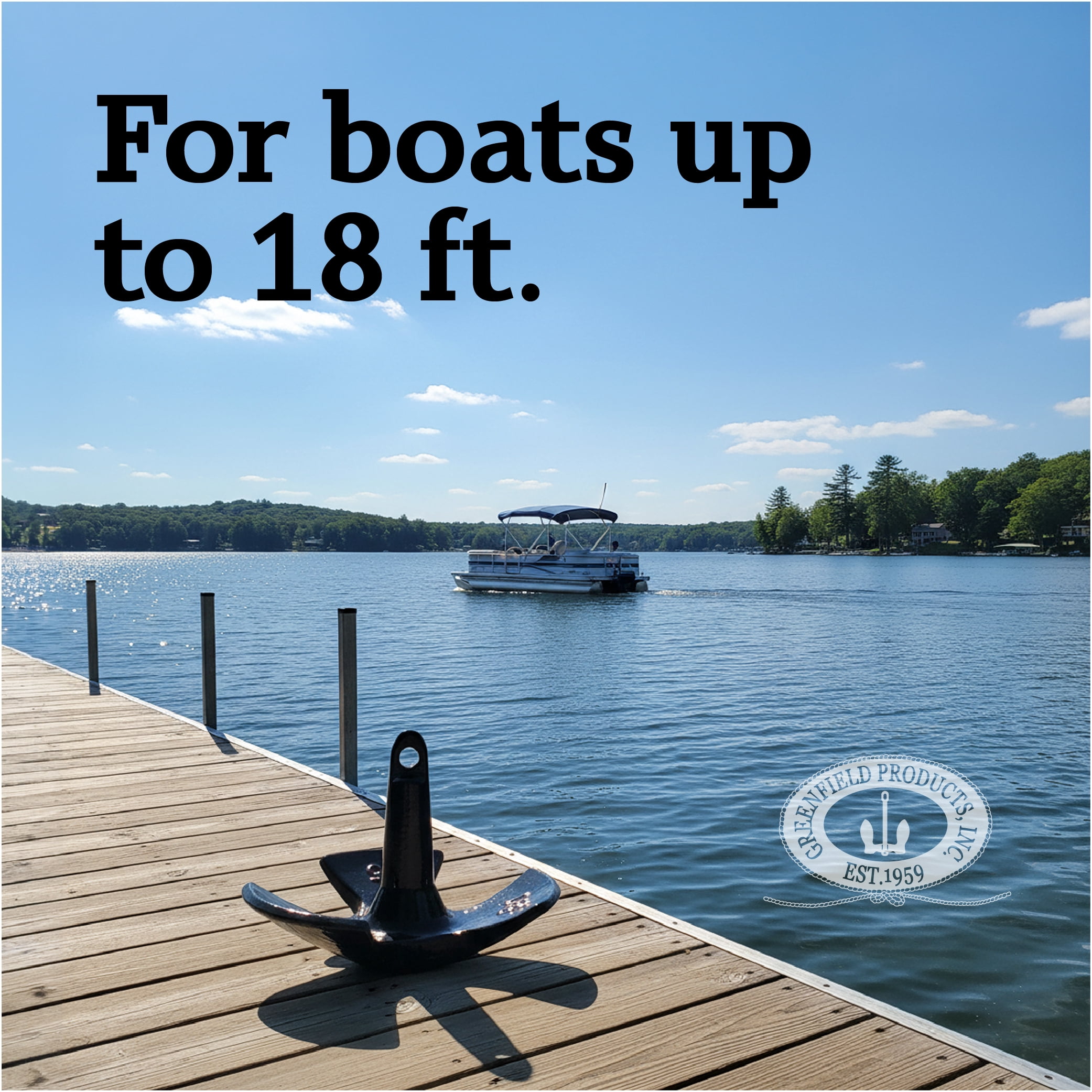 (2 pack) Greenfield Products River Anchor 15 lb. Cast Iron, Model 516-B-WLM