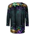 thumbnail image 4 of YUGYXL Womens Plus Size 3/4 Sleeve Tshirts Trendy Mardi Gras Fancy Mask Printed Loose Clothes Lounge Crew Neck Soft Tunic Shirts Celebration Carnival Tees Sales, 4 of 5