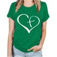 thumbnail image 1 of Blouses pour Femmes Hauts Imprimés Manches Courtes Blouse Col Rond T-Shirt Hauts, 1 of 1