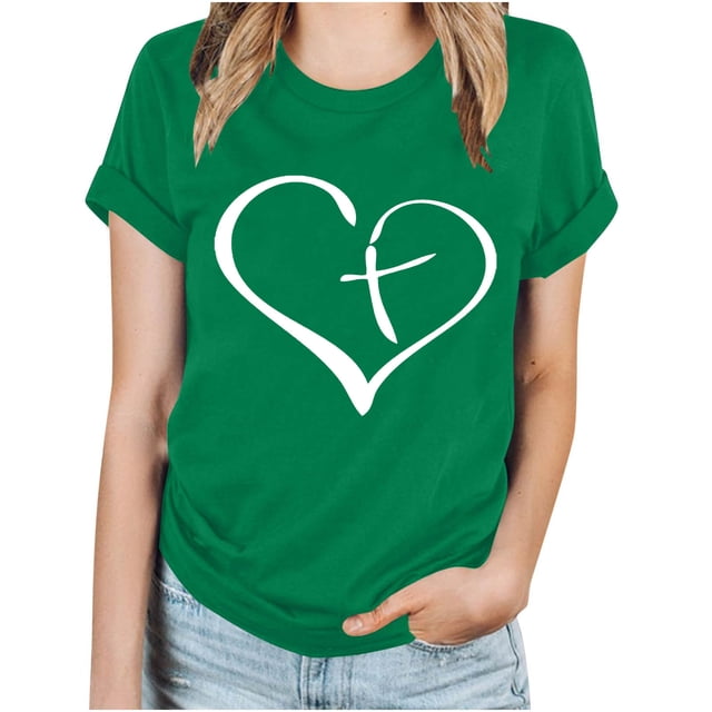 Blouses pour Femmes Hauts Imprimés Manches Courtes Blouse Col Rond T-Shirt Hauts