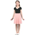 thumbnail image 4 of Eandarui Kids Girls Knee Length Skater Skirts Stretchy Pleated Casual School Uniform A-line Style Pink 14, 4 of 7
