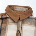 thumbnail image 5 of Womens Tops Women's Casual Lapel Button Down Long Plaid Shirt Coat Tartan Shacket Jacket Womens Fall Fashion, 5 of 9