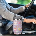 thumbnail image 6 of 30 oz Easter Bunny Travel Tumbler Gifts for Girls, Insulated Stainless Steel Cup with Handle, Purple Easter Egg Pattern, Vacuum Sealed (Purple), 6 of 6