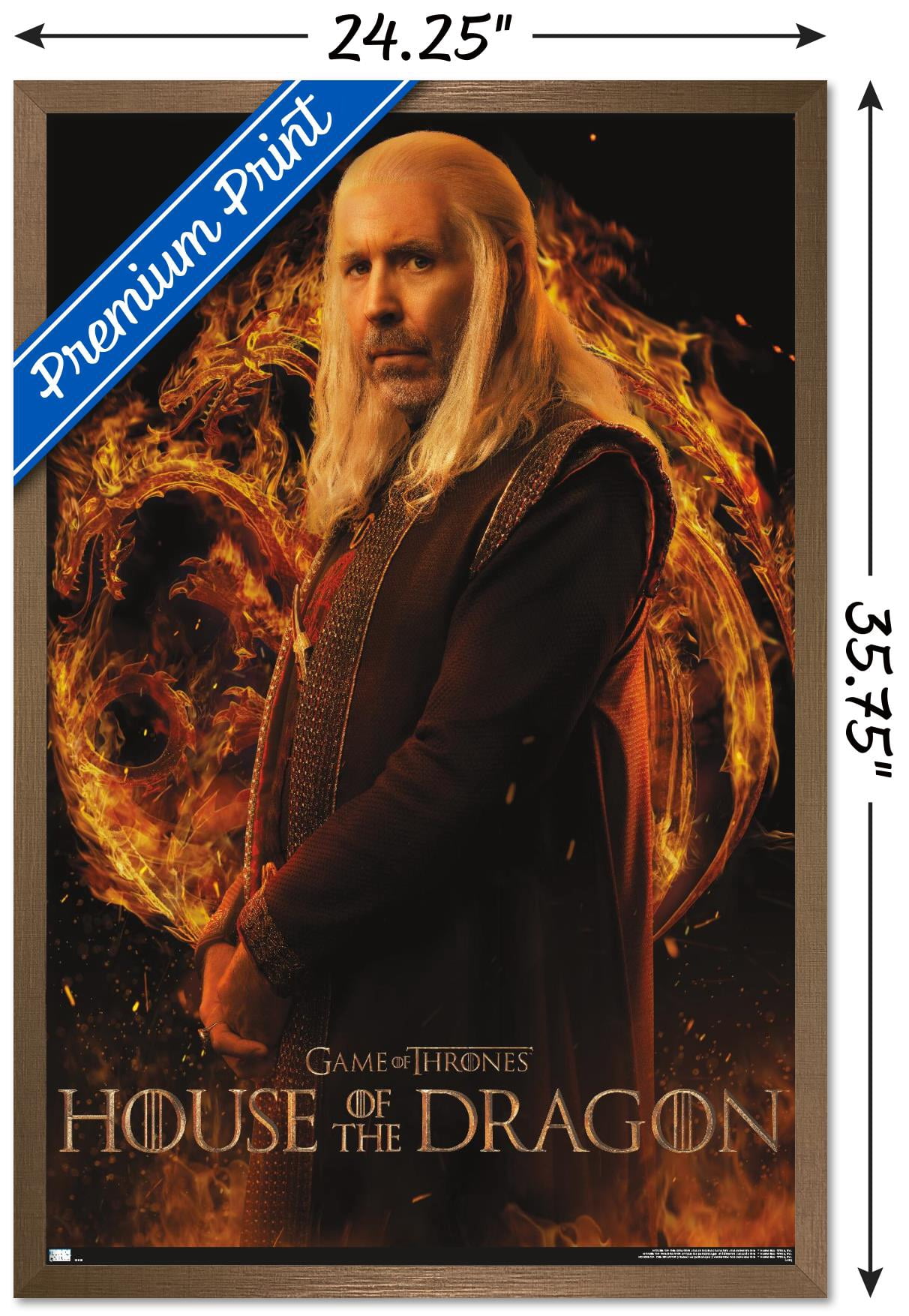 House of the Dragon - Viserys One Sheet Wall Poster, 22.375" x 34" Framed