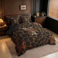 thumbnail image 2 of Erosebridal Women Cheetah Printed 7-Piece Twin Bedding Sets,Watercolor Aesthetic Letter Y Initial Print Bedding Comforter Set For Adults,Black Reversible, 2 of 7