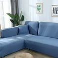 thumbnail image 4 of Sofa Covers for L Shape, 2 Pieces Polyester Fabric Stretch Slipcovers 3 seater(70"-90") + 3 seater(70"-90")+ 2 Pieces Pillow Covers for Sectional sofa L-shape Couch, 4 of 8