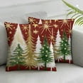 thumbnail image 3 of Shangniulu Christmas Pillow Covers Set of 2 Christmas Tree Red Decorative Pillow Covers Winter Holiday Cushion Cases Decor for Home Couch Sofa 12x12in, 3 of 7