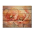 thumbnail image 3 of Designart "Coral Poppies love expression VI" Floral Print on Natural Pine Wood, 3 of 5