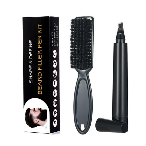 ziyahi Men's Beard Pen Filler Professional Beard Filler Pen Pencil Waterproof Beard Filler Kit Dark brown