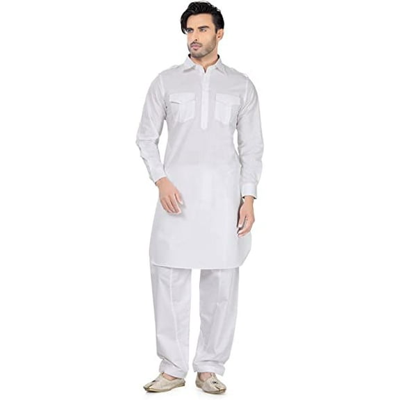 Royal Kurta Men's Linen Pathani Suit