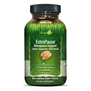 Irwin Naturals EstroPause Menopause & Women's Health Support Supplement - Powerful Herbal & Mineral Blend with Calcium, Magnesium, Black Cohosh, Chaste Tree - Enhanced Absorption - 80 Liquid Softgels