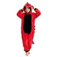thumbnail image 4 of Ruyang Kids Plush Hooded Jumpsuit Dinosaur Button Down Long Sleeve Bodysuits with 3D Spiked Tail Boys Girls Animal Theme Party Outfit, 4 of 9