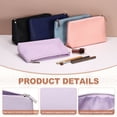 thumbnail image 3 of Uxcell Period Bag for Women Girls, 7.9 X 4.7" Small Essential First Period Bag with Zippers PU Leather Sanitary Towel Storage Pouch Portable Pads for Home Travel Daily Use, Purple, 3 of 7