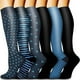 thumbnail image 1 of 6 pares de calcetines de compresión de secado rápido para ciclismo, senderismo y esquí. Calcetines deportivos de esquí hasta la rodilla con múltiples patrones., 1 of 5