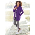 thumbnail image 6 of Woman Within Plus Size Fleece Baseball Jacket Long Oversized Fleece Coat, 6 of 6