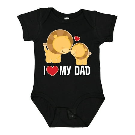 

Inktastic Fathers Day I Love My Dad Boys Lion Gift Baby Boy or Baby Girl Bodysuit