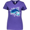 thumbnail image 3 of Inktastic Cute Whale Shark Women's V-Neck T-Shirt, 3 of 5