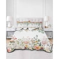 thumbnail image 2 of Quilts Queen Size Bedding Set, Spring Floral Reversible Summer Quilt 3 Pieces, Watercolor Roses Eucalyptus Leaves Botanical Lightweight Bedspreads Coverlets with 2 Pillow Shams for All Seasons, 2 of 5