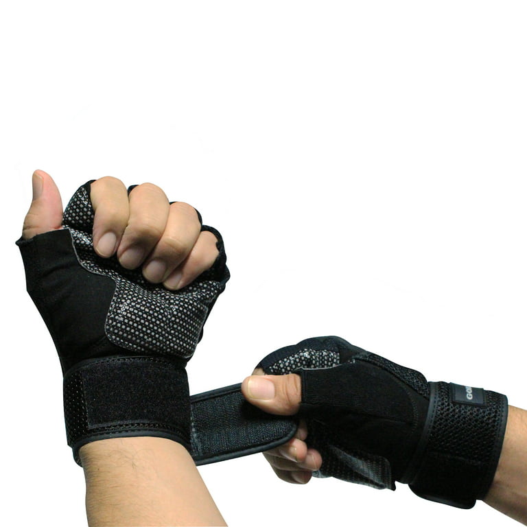 Gold?s Gym Classic Weightlifting Wrist Wrap Gloves, Medium/Large 