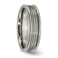 thumbnail image 4 of Titanium Grooved and Beaded 6mm Polished Band, 4 of 6