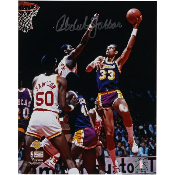 Kareem Abdul-Jabbar Los Angeles Lakers Autographed 8" x 10" Sky Hook vs. Houston Rockets Photograph - Fanatics Authentic Certified