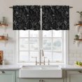 thumbnail image 2 of Black Spring Floral Tier Curtains, Vintage Botanical Watercolor Light Filtering Kitchen Curtains, 2Pcs Rod Pocket Half Window Treatments Panels for Sink Cafe Cabinet Camper 27.5x24 Inches, 2 of 9