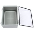thumbnail image 5 of Miumaeov Junction Box, Hinged Cover Stainless Steel Latch Project Box Enclosure, ABS Plastic IP67 Waterproof Dustproof Electrical Project Case with 2 Cable Gland (13.8x9.8x5.9 inch), 5 of 7