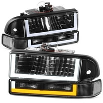 DNA Motoring For 99-07 GMC Sierra Yukon LED DRL Turn Signal Headlight ...