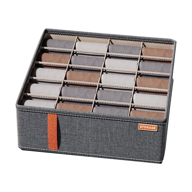Billuyoard Caja de almacenamiento de ropa de fácil acceso y fácil organización, caja de almacenamiento de ropa y pantalones Almacenamiento y organización del hogar Gris oscuro 20 rejillas