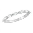 thumbnail image 3 of Unique Moments 0.50 ct Marquise Lab Grown Diamond Half Eternity Ring Women's Stackable Wedding Band Ring 10KT White Gold, 3 of 6
