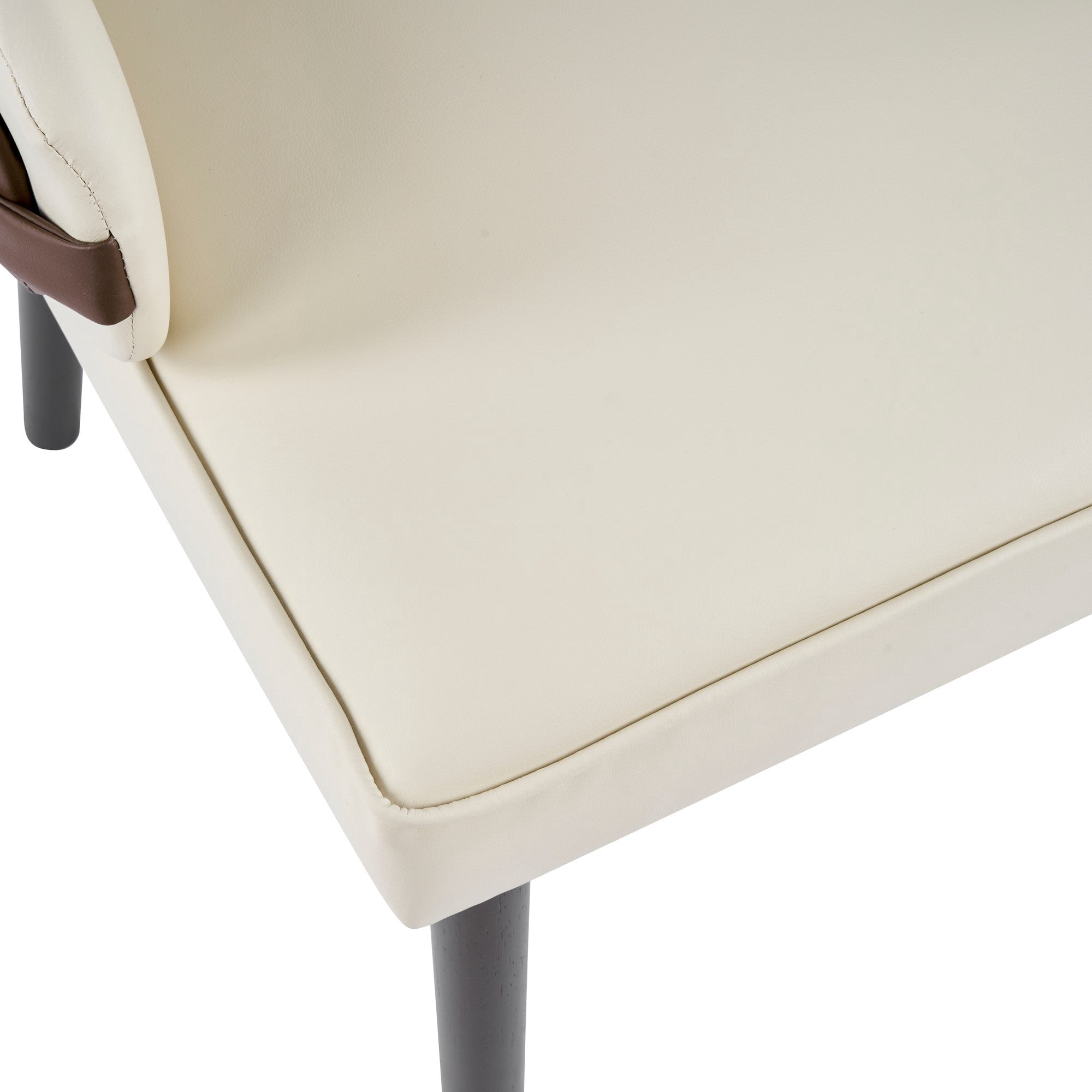 Sailvan Dining Chair Set of 2,Two-Tone Fabric Armchair with Sturdy Wood Frame,Modern Accent Chairs for Dining Room,300lbs Beige&Brown