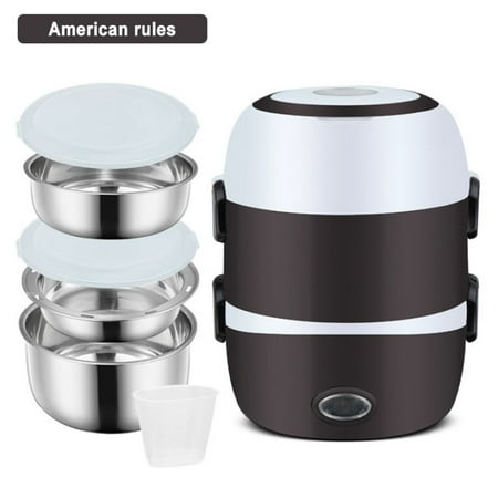 

Ringshlar Mini Rice Cooker Electric Lunch Box Portable Food Warmer 1/2/3 Layers Stainless Steel Container for Home Office School