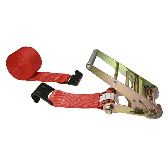 4" x 40' Red Ratchet Strap w/ Flat Hooks