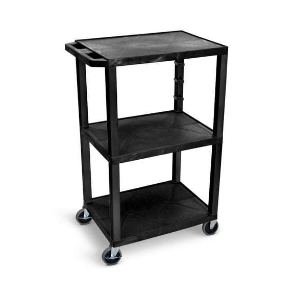 42"H 3-Shelf Utility Cart - Black